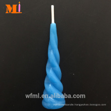 Top Supplier Pure Paraffin Light Blue Unicorn Candle Birthday Cake Topper